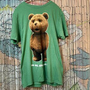 TED "Go On, Spark it Up!" Cotton Blend T-Shirt by Ripple Junction, Green, Small